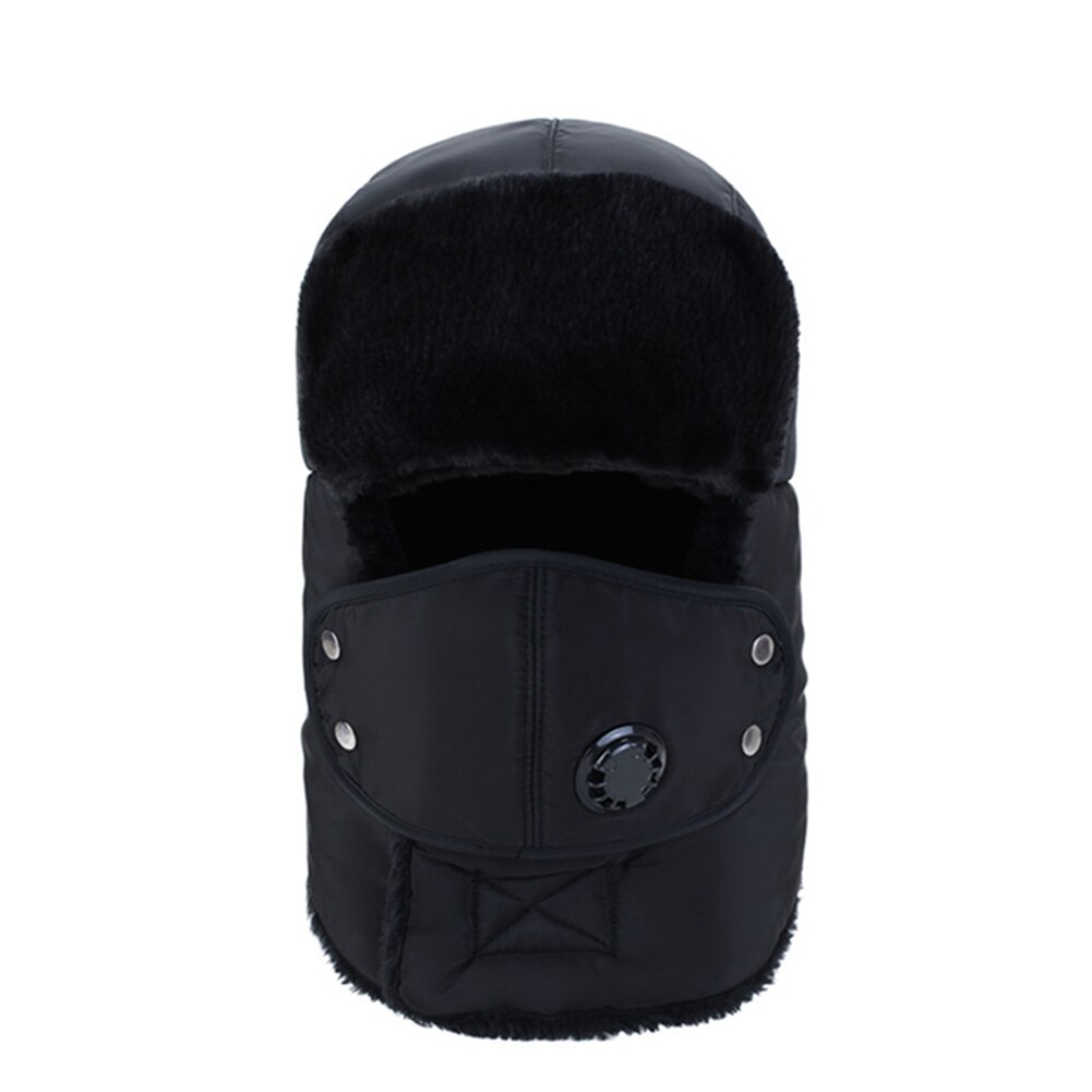 Mænd kvinder vinter varm russisk hat trooper sne ski ushanka vandtæt varm hat afslappet solid blød unisex vindtæt bomber caps: C