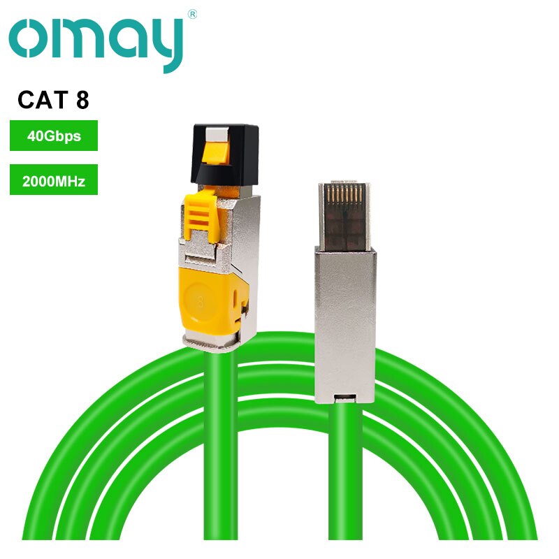 Cat8 Ethernet Patch Cable S/FTP 22AWG Screened Solid 2000Mhz (2Ghz) Up to 40Gbps Future 5th-Gen LAN: CAT8 Green / 12m