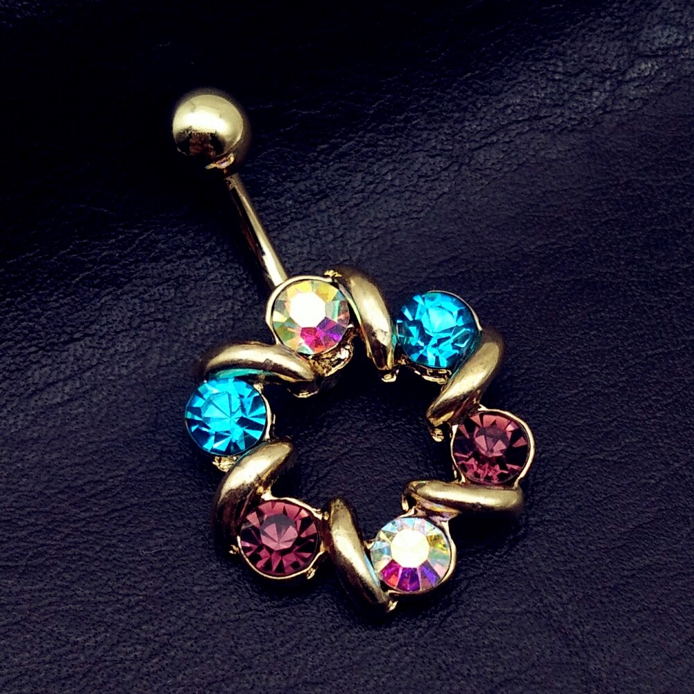 5 stks mix stijl vintage blauwe vleugels note ster boog lange dangle navel belly bar button ringen body piercing sieraden