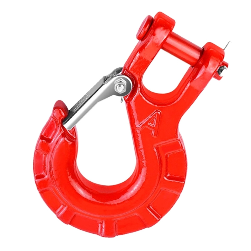 3/8Inch Clevis Slip Hook with Safety Latches, Alloys Steel Winch Hook for Truck: Red