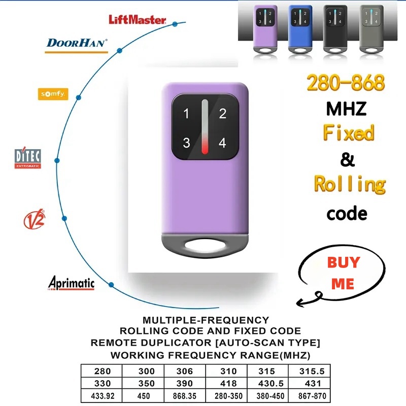 Factory compatible with 280-870MHz multi frequency and multi brand remote control gate motor controller