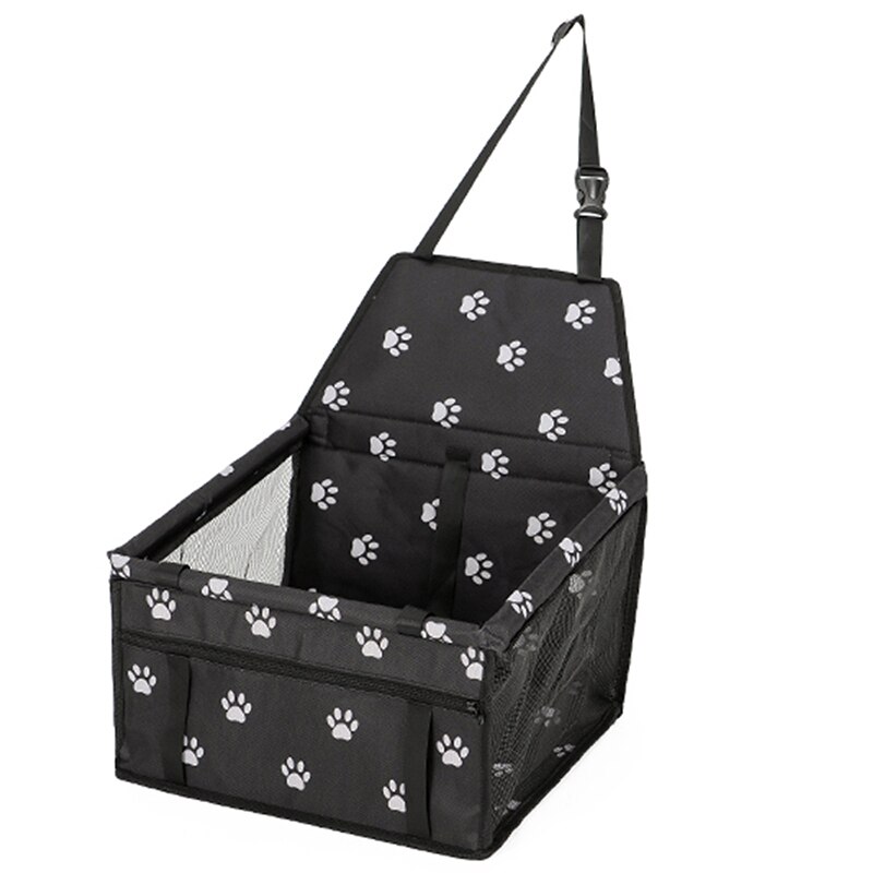 Pet Dog Car Carrier Seat Bag Waterproof Basket Folding Hammock Pet Carriers Bag For Small Cat Dog Safety Travelling Basket: Black