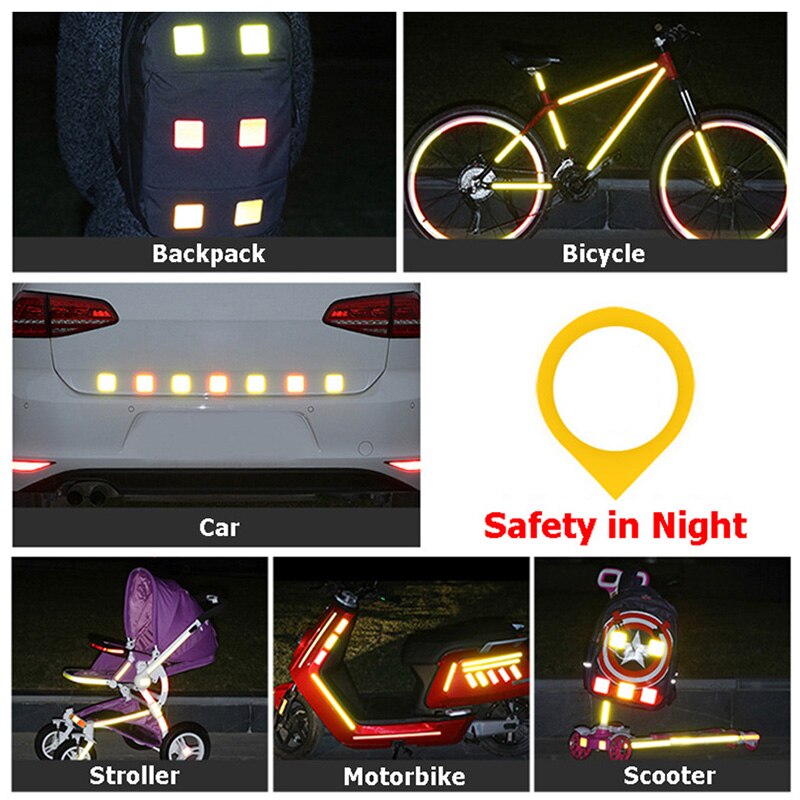 Cykel reflekterende klistermærke motorcykel scooter nat advarsel reflektor film cykling mærkat tape cykel klistermærker tilbehør  pa0144