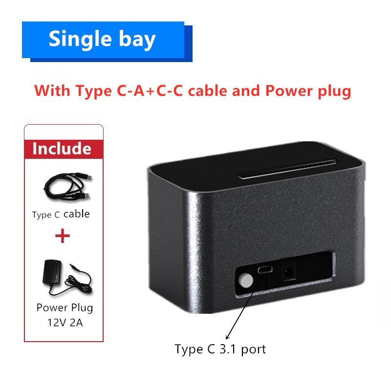 USB 3.0 a SATA 2.5/3.5 Caso Box E ALLOGGIAMENTI PER HDD Box Hard Disk HDD Ad Alta Velocità 2 Bay External Hard Drive per il Computer Portatile: HD01C3 C-A C-C