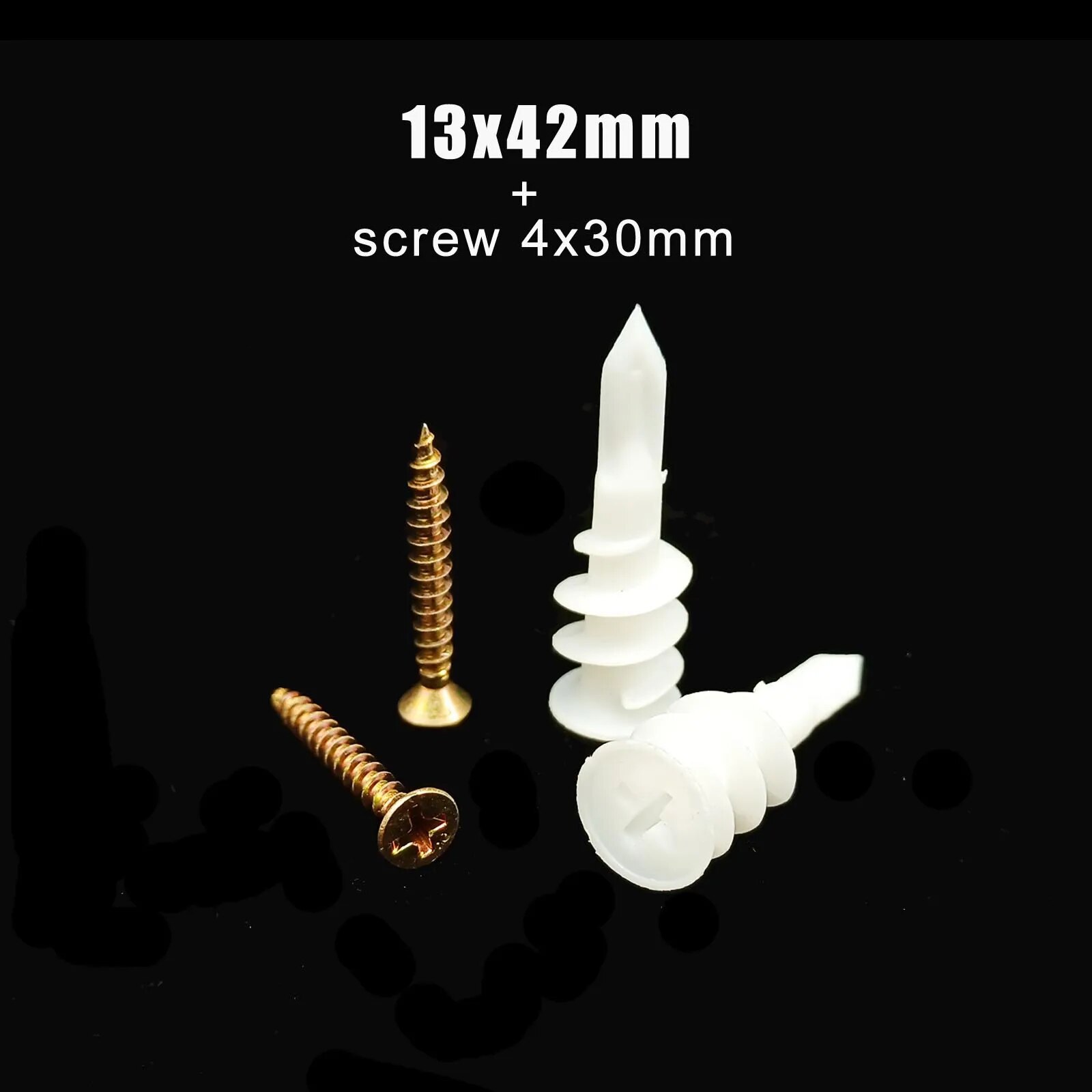10sets Self Drilling Drywall Anchor with Tapping Screw for Plasterboard Gypsum Hollow Cavity Wall Expansion Plug Plastic Nylon