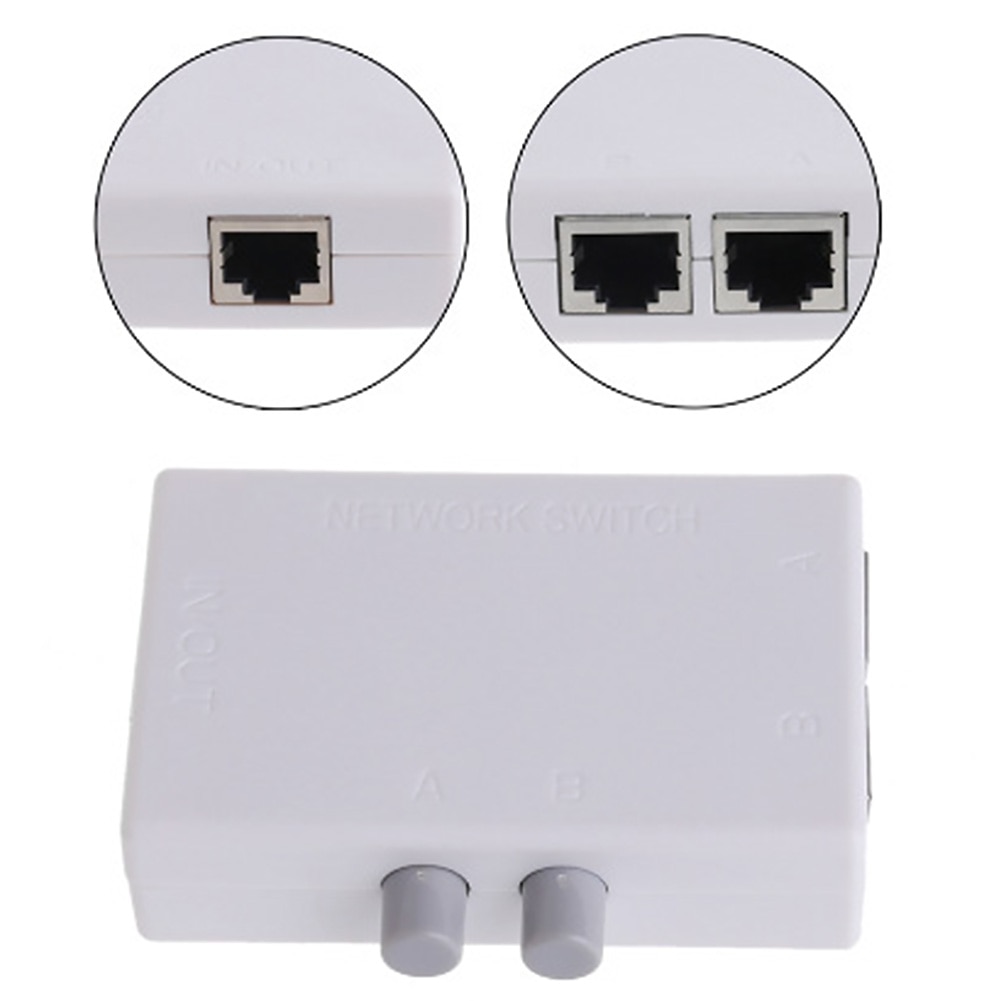 Modern Home And Office Space Saving Silent Network Switch 2 Port Low Cost Practical RJ45 Plug And Play Mini Ethernet Destop