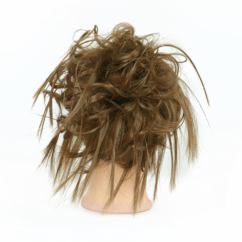 Xinran syntetisk hårstykke rodet knold pjusket hårstykke elastikbånd chignon hår krøllet scrunchie updo cover til kvinder 17 farver: 8