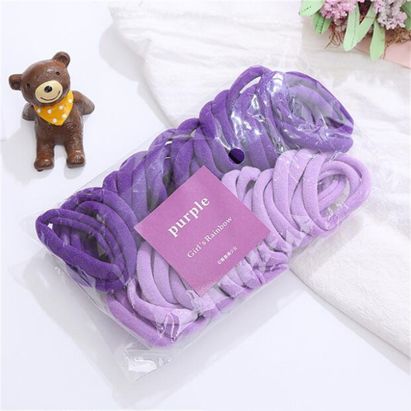 50 Uds. Banda elástica negra para el cabello, lazos, colets, coleteros, resortes, accesorio de goma para niñas y mujeres, conjunto de soporte para coletas sin daños