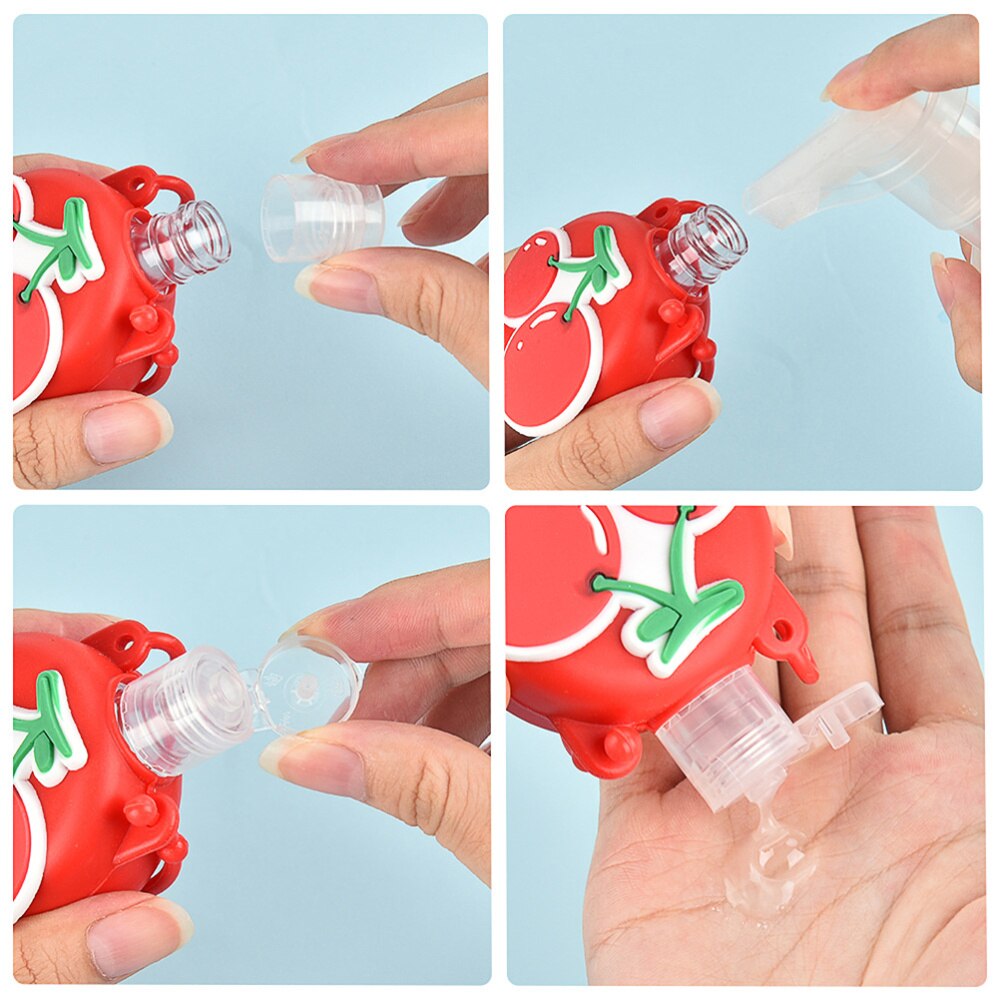 6 Set di Mini Disinfettante Per Le Mani La Bottiglia di Vuoto Bottiglia di Coperture Set Copertura Della Bottiglia Portachiavi