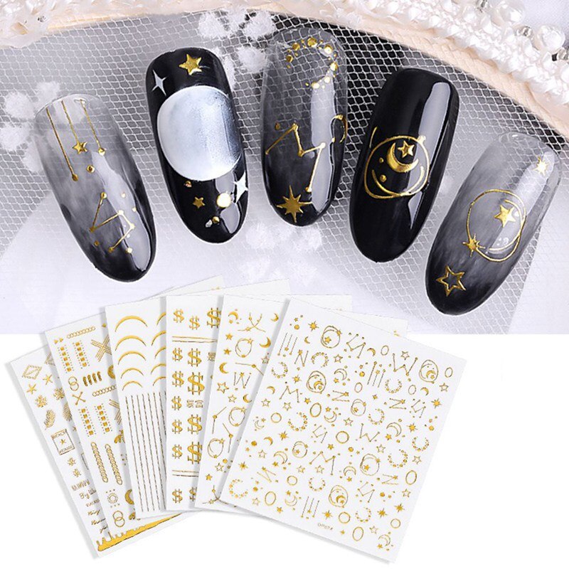 1 doos Japanse Maan Sterren Nail Art Klinknagels Stickers Studs Gems 3D DIY Nailart Decoratie Stickers Voor Nagels Multi Mentale decals