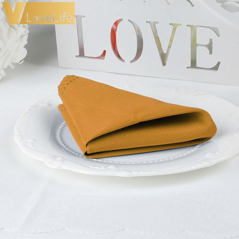 100 Stuks 30*30cm Servet Polyester Tafelkleden Vele Kleuren 12 "x 12" Doiner Wedding Party thuis Tafeldecoratie: Gold
