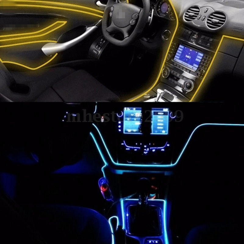 Tira de luz LED Flexible de neón para Navidad, cinta con Cable electroluminiscente, LED neón, coche con luces, decoración, resistente al agua
