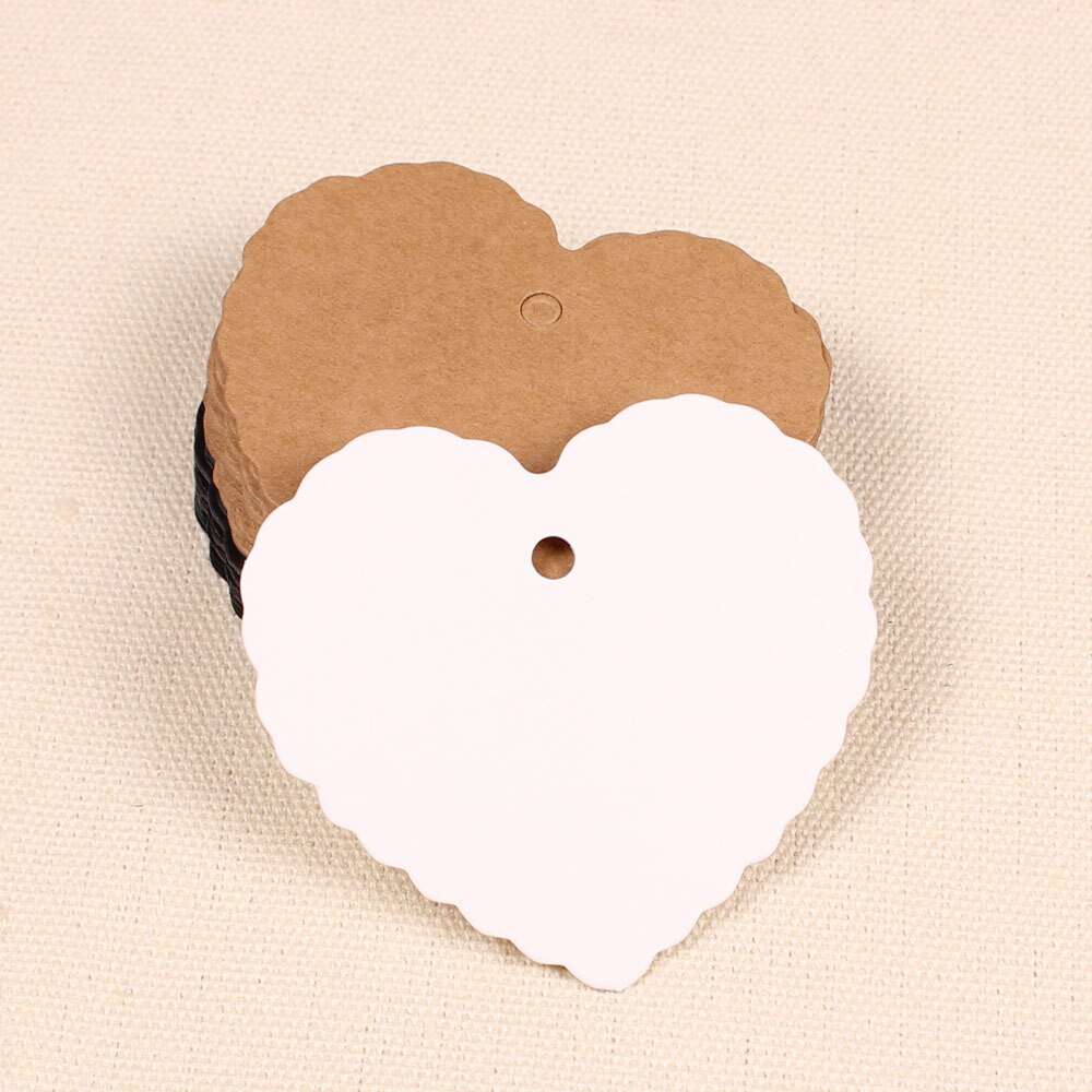 100 pcs 2 maten Prijs Label Hartvorm Kledingstuk labels DIY Handgemaakte Kraftpapier Kaart Gunst Tag DIY tag Party Favor