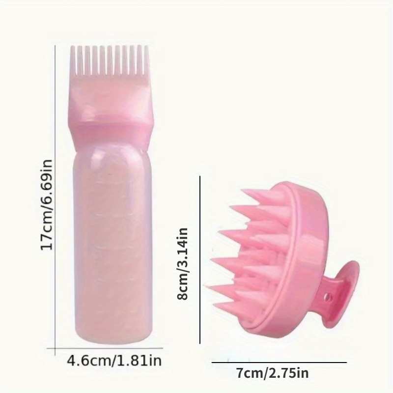 2pcs/Set Silicone Hair Comb With Root Comb Applicator Bottle Set Hair Oil Applicator Shampoo Brush Salon hair styling tools
