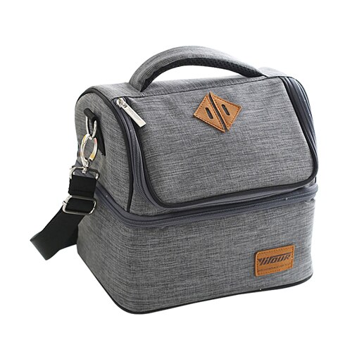 Picnic Portable Lunch Thermal Bag Food Bento Cold Insulation Tote Fruit Beverage Preservation Organizer Pouch Accessories Supply: Gray C