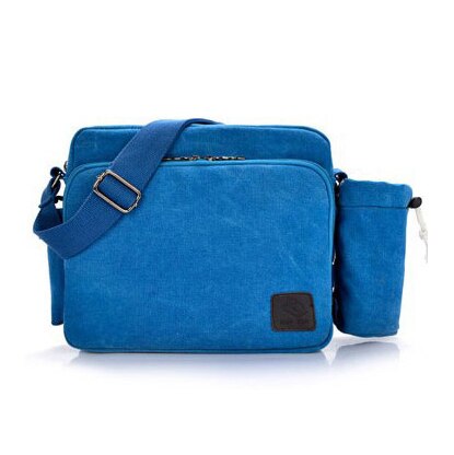 Männer Leinwand Multifunktions Messenger Schulter Taschen Solide Aktentaschen Koffer Tasche Karte Tasche Für Büro Taschen Outdoor Reisetasche: Blue 2