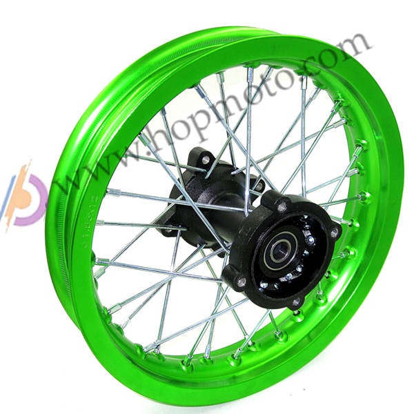 Dirt bike Pit bike Wheel Rims Green 12mm or 15mm Axle 1.85x12" Inch Rear Wheel Rim PIT PRO CRF KLX YZF BSE Kayo Chinese Bike