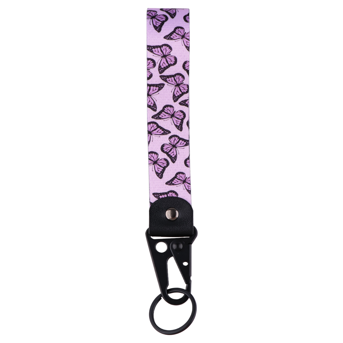 LLavero de mariposa para coche, cordón para llaves, USB, tarjeta de identificación para gimnasio, soporte para insignia, correas para teléfono móvil, correas cortas para muñeca, accesorios para llavero: Blanco