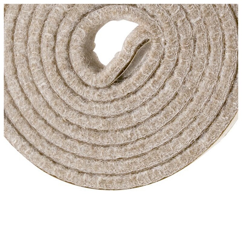 Retail Self-Stick Heavy Duty Felt Strip Roll for Hard Surfaces (1/2 inch x 60 inch), Creamy-White