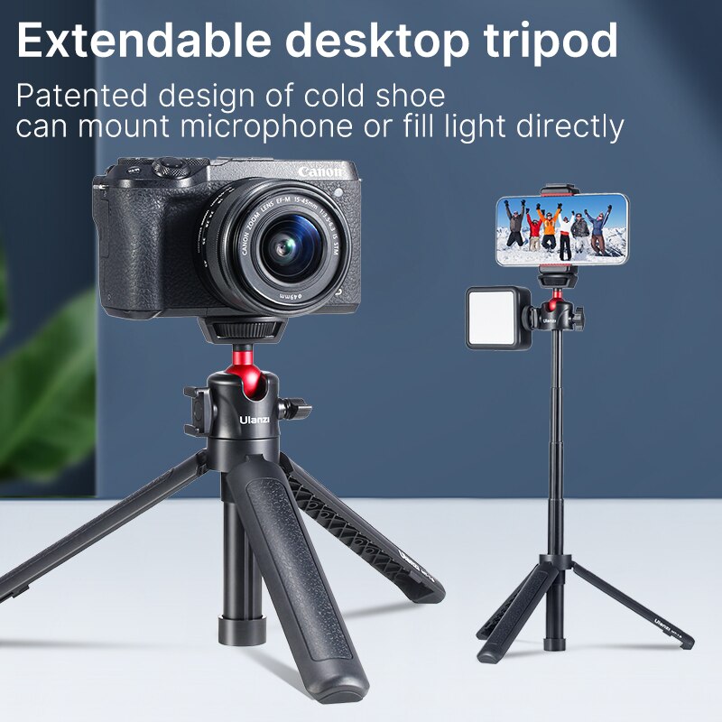 Ulanzi MT-16 Extend Tablet Tripod with Cold Shoe for Microphone LED Video Light Smartphone SLR Camera Vlog Tripod for Sony Canon