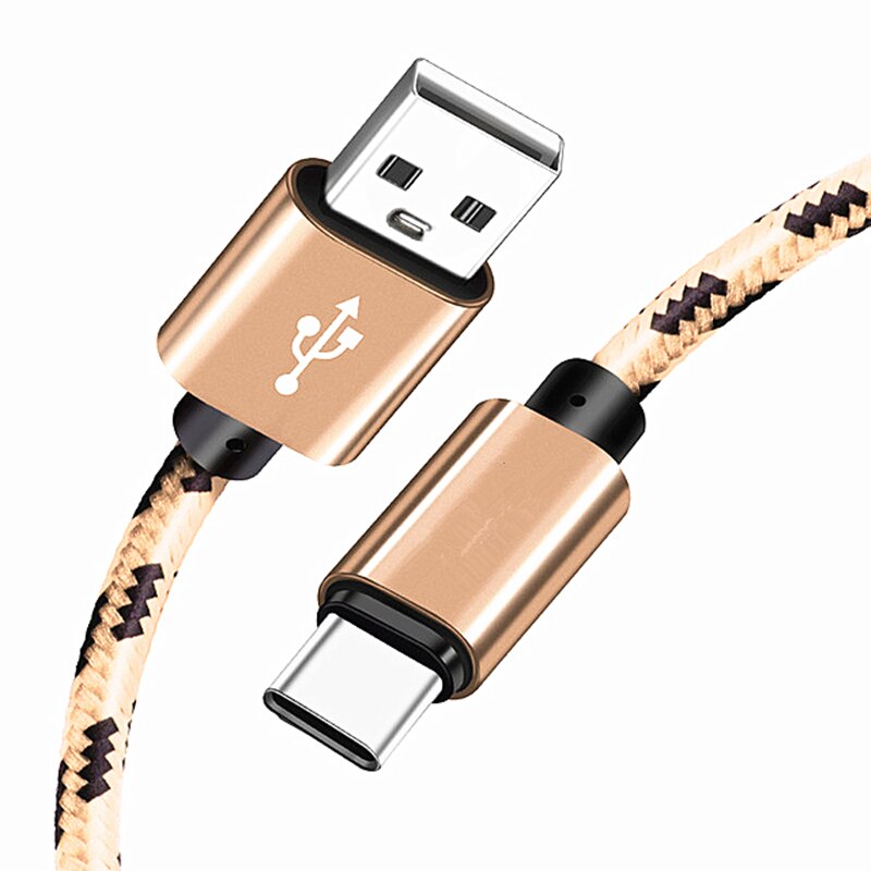 Kabel USB typu C do Xiaomi Redmi Note 7 Mi 9 szybka ładowarka synchronizacja danych kabel USB C do Samsung Galaxy S10 S9 A7 A8 2018 2M 3M długi: Złota / 0.25 m