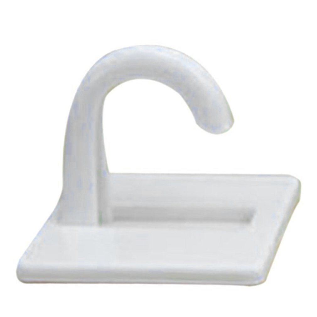 1 Pcs White Self Adhesive Plastic Square Hook Small Wall Mount Hanger Holder Hook For Home Kitchen Bathroom