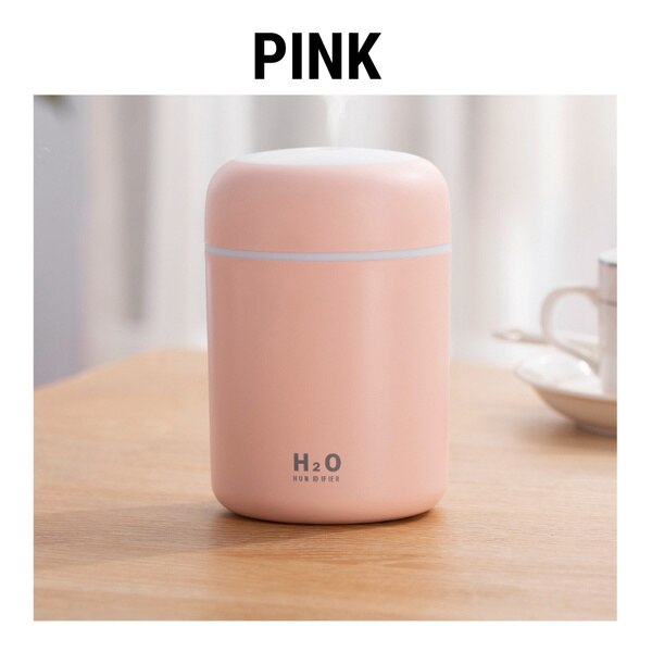 Humidificador con luz de colores, difusor de Aroma ultrasónico USB, purificador de aire con luz romántica: Rosa