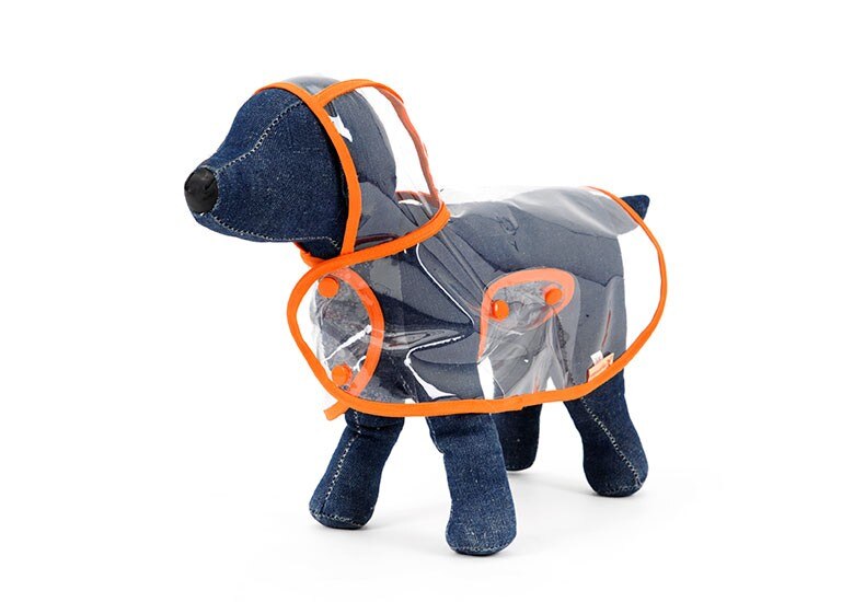 Hoopet Dog Clothes Transparent Raincoat light Clothing Waterproof beautiful Small dog raincoat with hoodies: orange / XL
