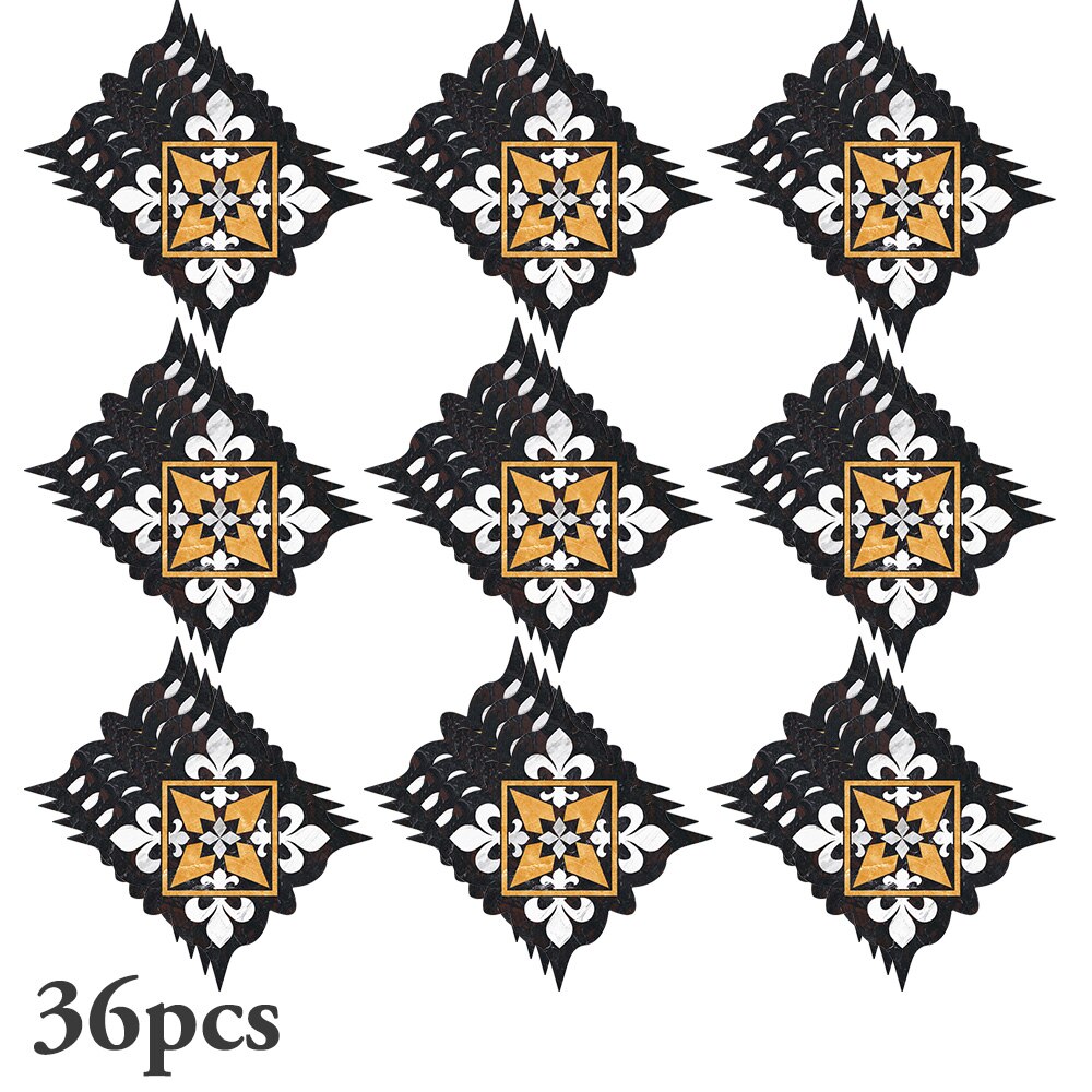 36Pcs Marble Waterjet Parquet Floor Tiles Diagonal Wall Sticker Removable Art Diagonal Floor Stickers Home Decorative: 02