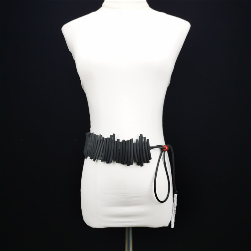UKEBAY Gothic Belt Rubber Leather Belts Women Handmade Jewelry Belt Body Accessories Elasticity Adjustable Belts