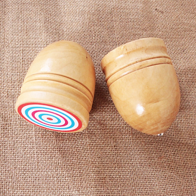 Wood Gyro Classic Wooden Toy Whip Wooden Gyro Abrasion Resistant Puzzle Wooden Classic Spinning Top Play Game Gyro