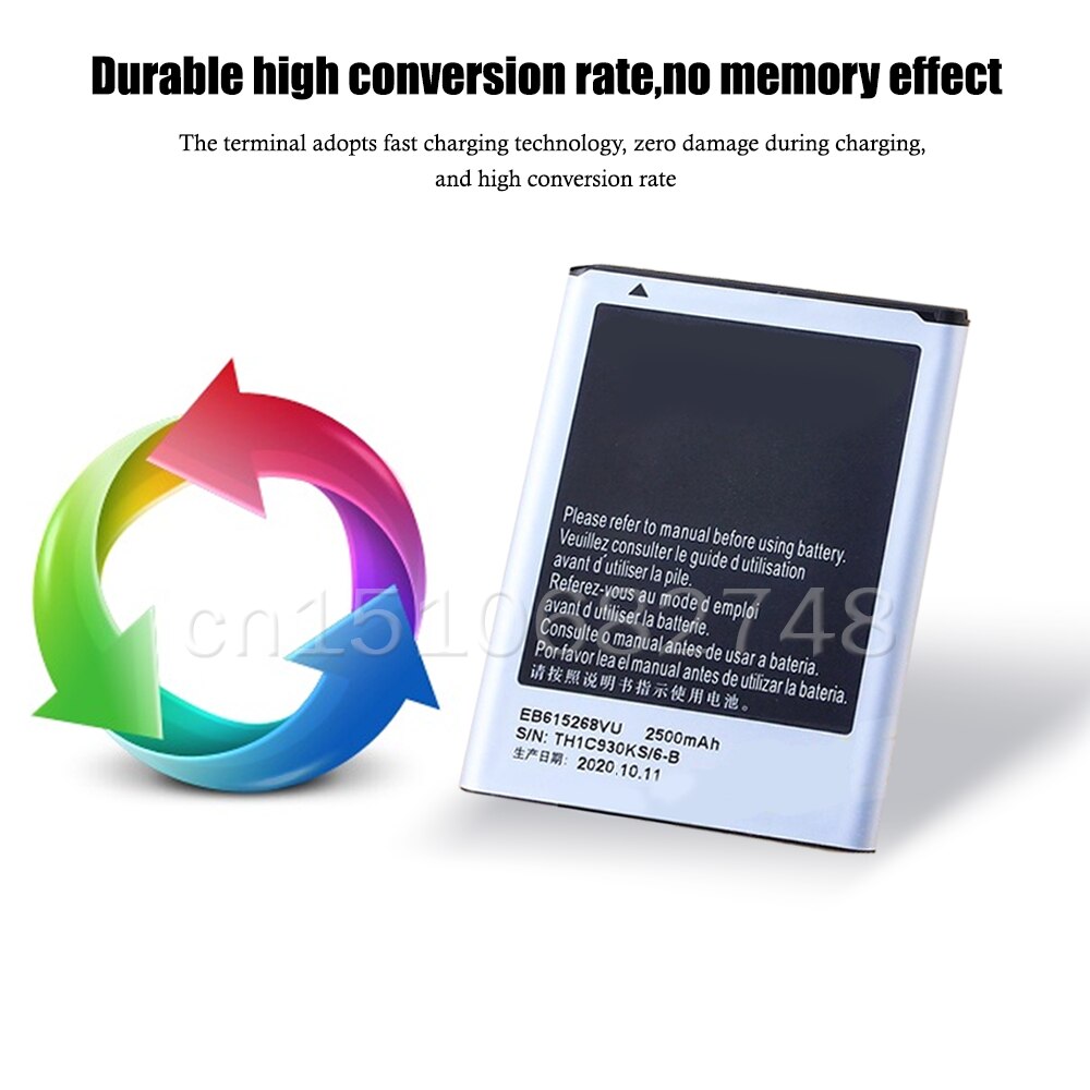 EB615268VU 2500mAh Phone Battery For Samsung Galaxy Note 1 GT-N7000 i9220 N7005 i9228 i889 i717 T879 Replacement Lithium battery