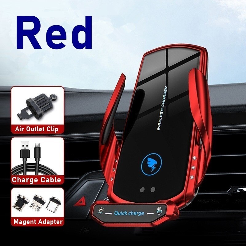 Tongdaytech 15W Car Wireless Charger For iPhone 7 8 XS 11 12 13 Pro Max In Car Holder Magnetic Fast Charger For Samsung S21 S20: Add Usb Adapter / Red