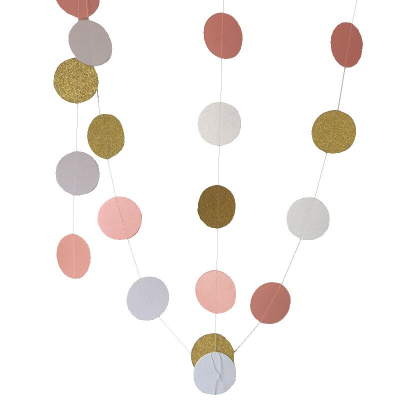 Round Piece Paper Flower Party Decoration Decoration Pendant Pendant Round Flag Birthday Full Moon Baby Shower Wedding: Pink