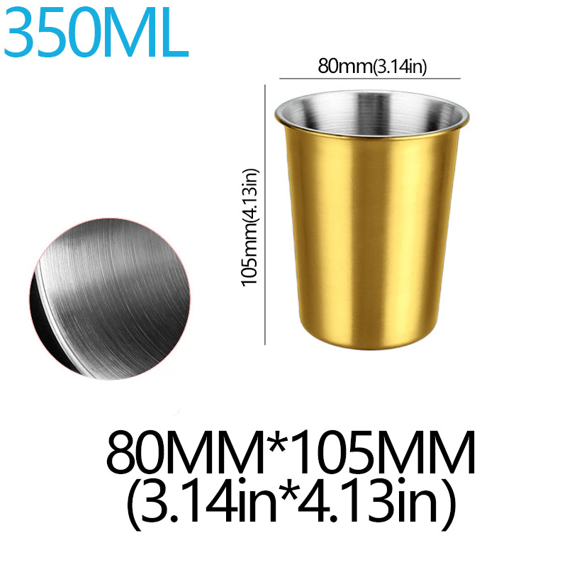 350/500ml Stainless Steel Cups Household Office Bar Kitchen Drinks Coffee Tumbler Tea Drinking Beer Mug Metal Travel Drink Cup: green