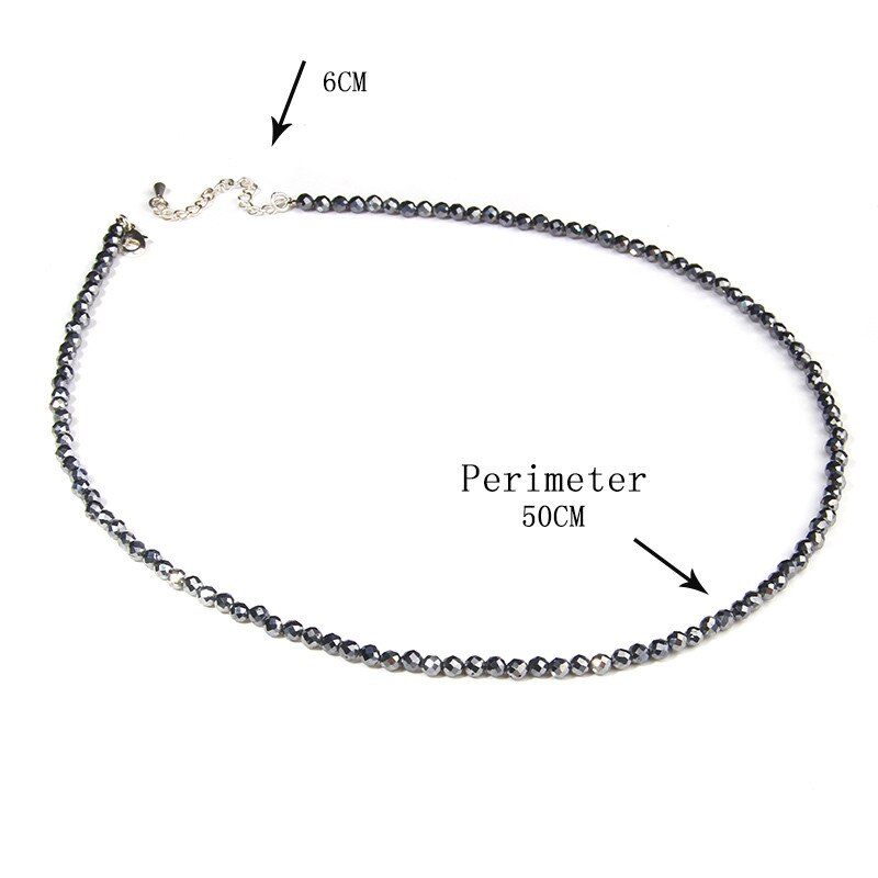 Collana di pietre preziose minimaliste piccole perle di cristallo sfaccettato collane girocolli acquamarina per donna uomo gioielli femminili regalo bohémien: Terahertz