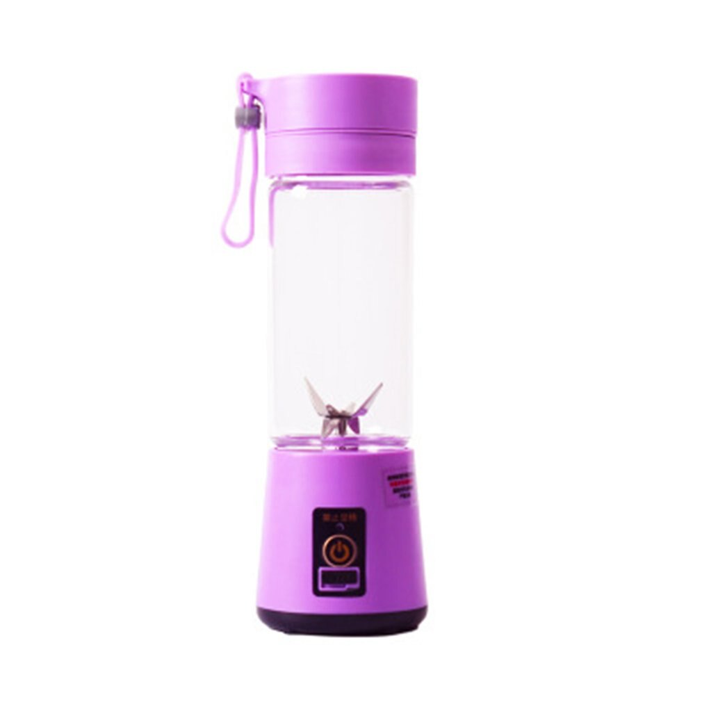 Exprimidor de frutas eléctrico USB portátil de tamaño portátil licuadora batidora recargable Mini taza de zumo portátil agua: Lavanda