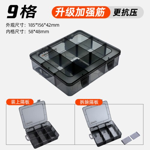 Chest Portable Tool Box Electrician Repair Storage Plastic Tools Box Caja Herramientas Screw Organizer EA60GX: 9 grid large