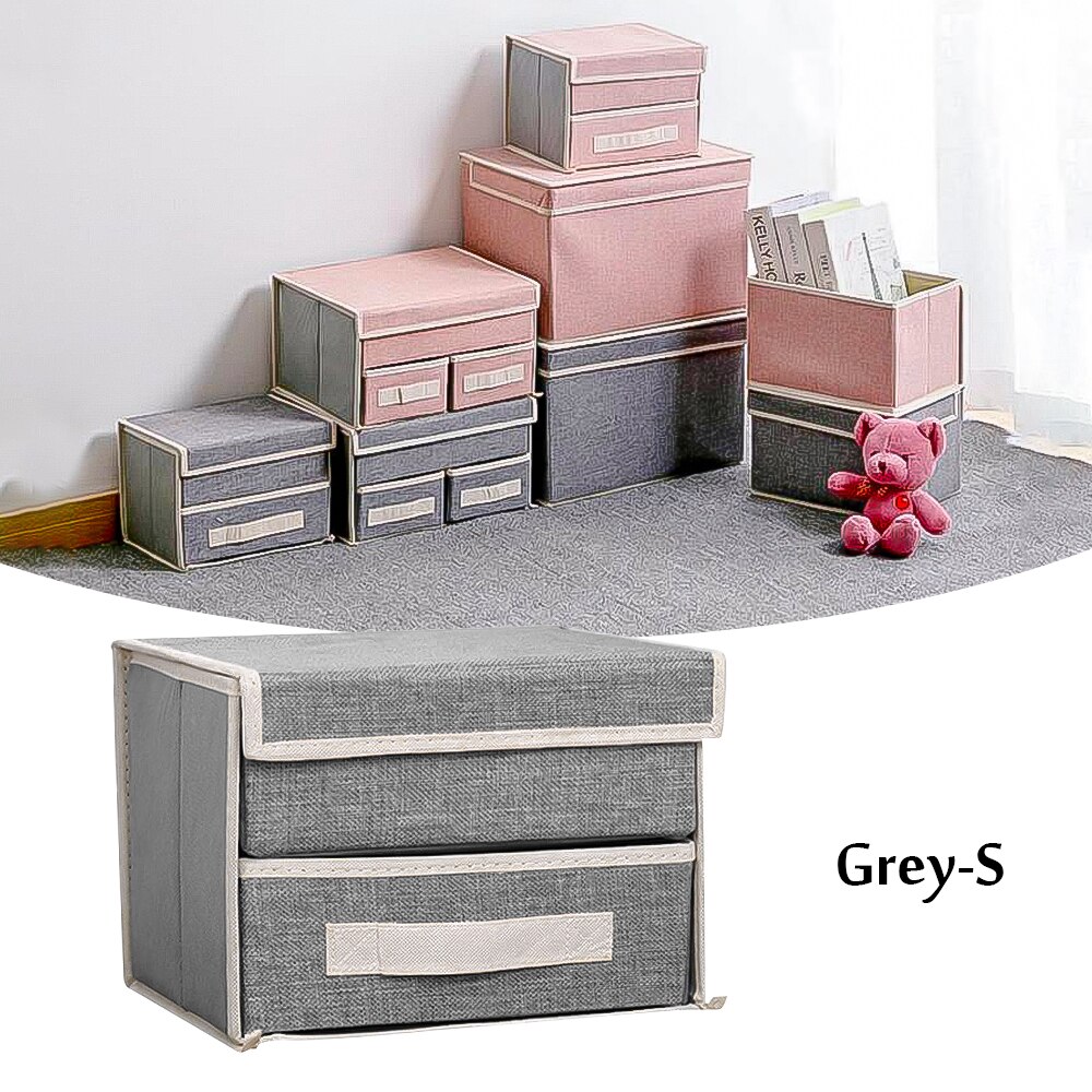 Lagerung Schublade nicht gewebte Faltbare Socken Lagerung Korb Behälter Schreibtisch Schrank Kosmetische Organizer für Unterwäsche Schmuck Schal Socken: S grau