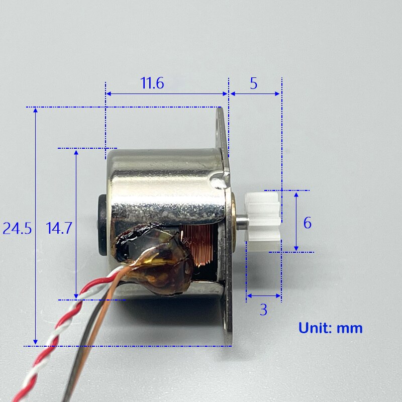 Motor paso a paso de 4 cables 2 fases miniatura, Mini 24byj DC 5V, Motor de engranaje paso a paso, longitud del eje de 6,5mm, Robot de juguete de bola de cristal DIY