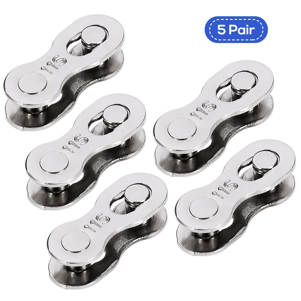 1 Paar/5 Paar Bike Chain Link Fietsketting Reparatie Tool Fiets Missing Link Bike Chain Connector 6- 8 S/9 S/10 S/11 S: Silver  5 pair 11S