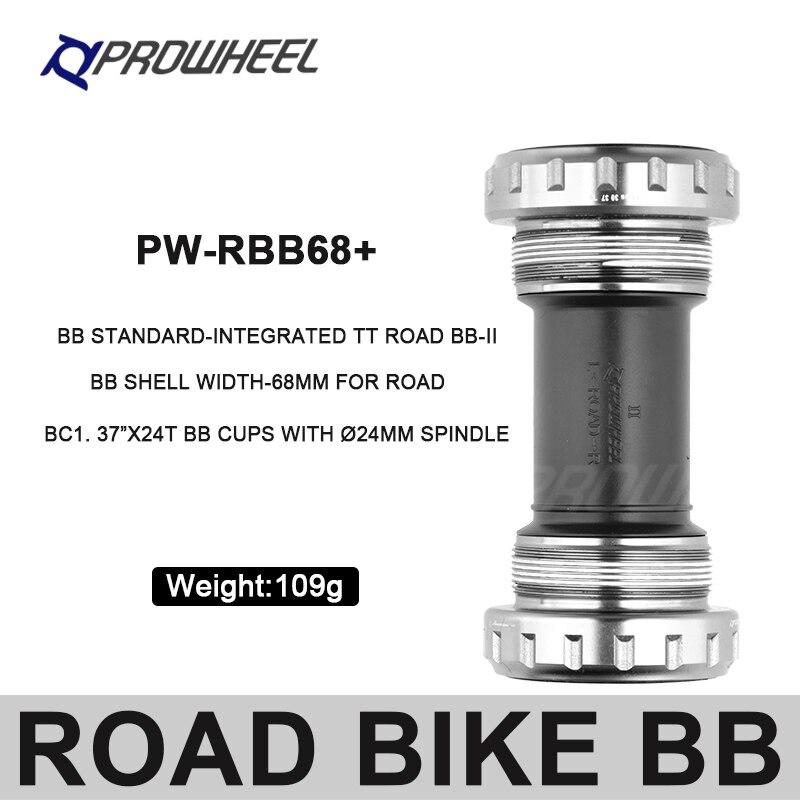 PROWHEEL BB68/86/73/92/86 Mountain Road Bike Bottom Bracket BB68/73MM Apply to Axis 24mm Press-in Tooth pattern BB Crankset: PW-RBB68