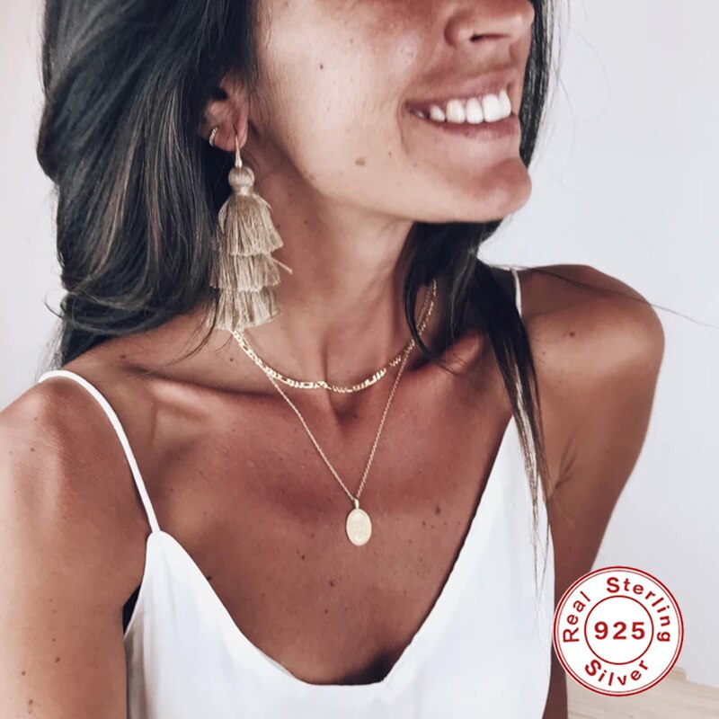ROXI Classic Chain Clavicle Necklaces for Women Choker Gold/Silver Necklace Fine Jewellery Chains Sterling Silver 925 Collares