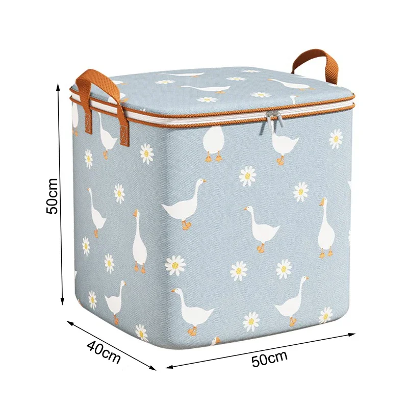 Quilt Storage Box Dustproof Organizers Non-Woven Wardrobe Space Saving Bag House-Moving Bedding Box Travel Storage Organization: Blue