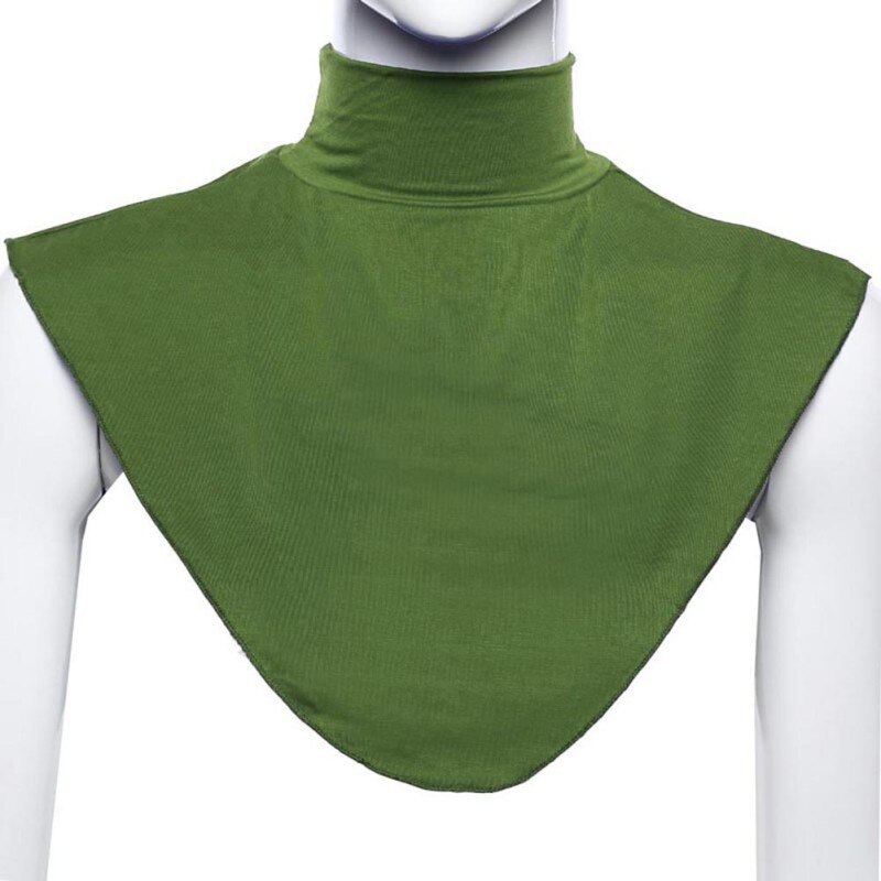 Femmes islamiques Hijab Extensions cou vérifier couverture arrière chemise islamique sous haut Hijab Femme Musulman écharpe: HT0890G1