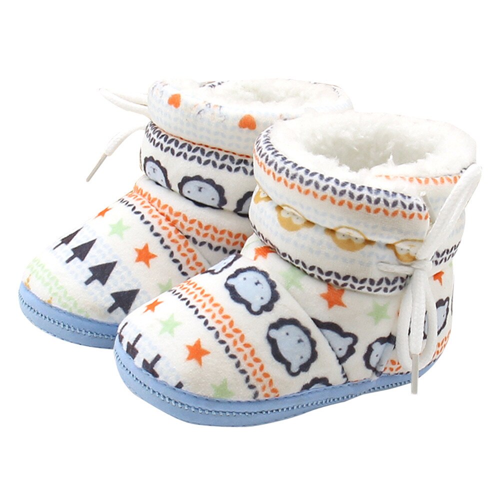 Baby Girl Shoes Newborn Print Boots Soft Sole Boots Prewalker Warm Shoes Infant Casual Baby Shoes for Baby 18Jul31: A