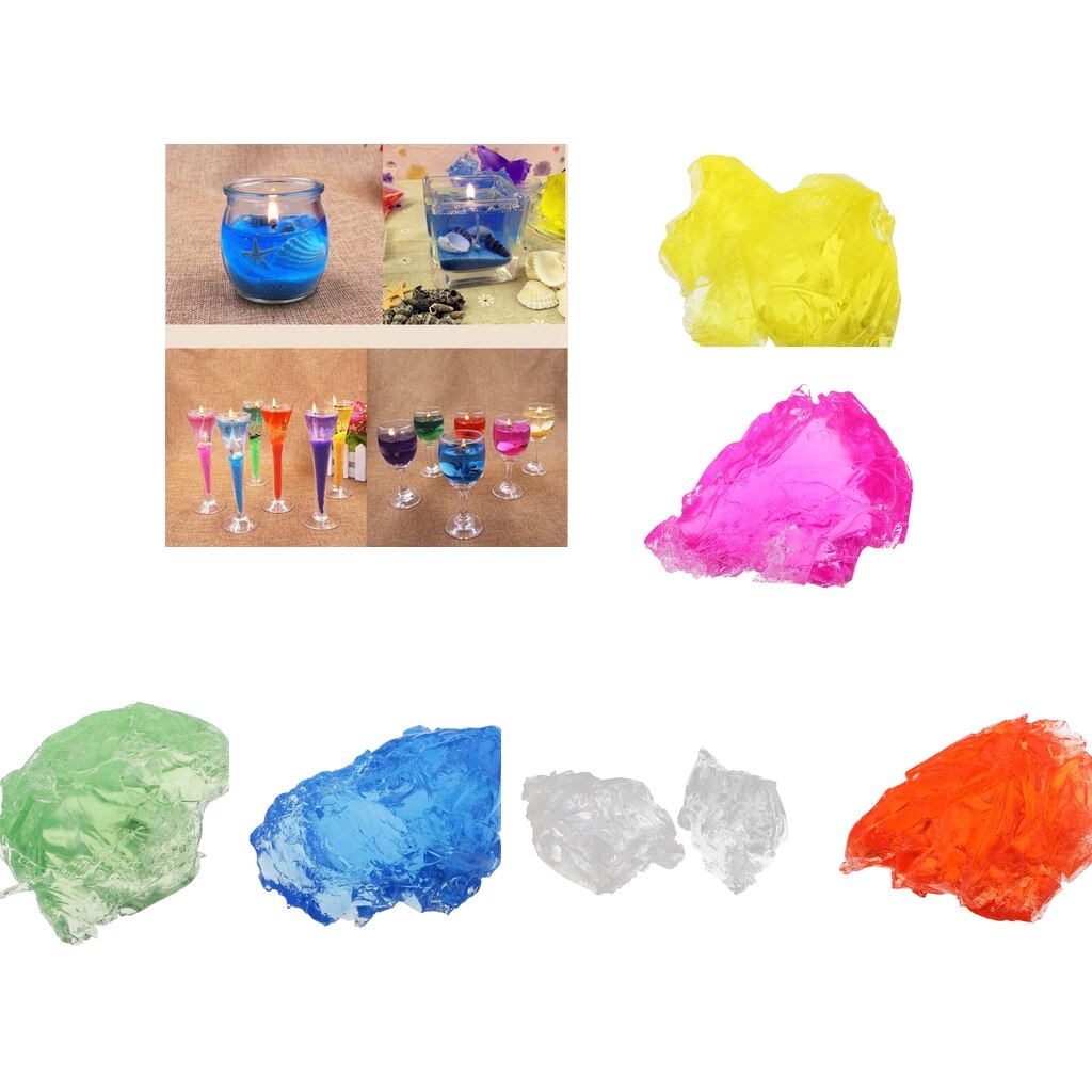 500g Gel Jelly Candle Making Clear Gel Wax Transparent DIY Candles Supplies adding embellishments, 5 Colors