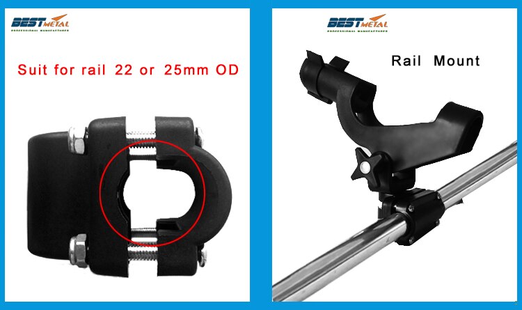 2 pieces BSET MATEL Adjustable Removable 360 degree Fishing Rod Holders Rest Kayak Boat Support Tools Accessories Pole Bracket