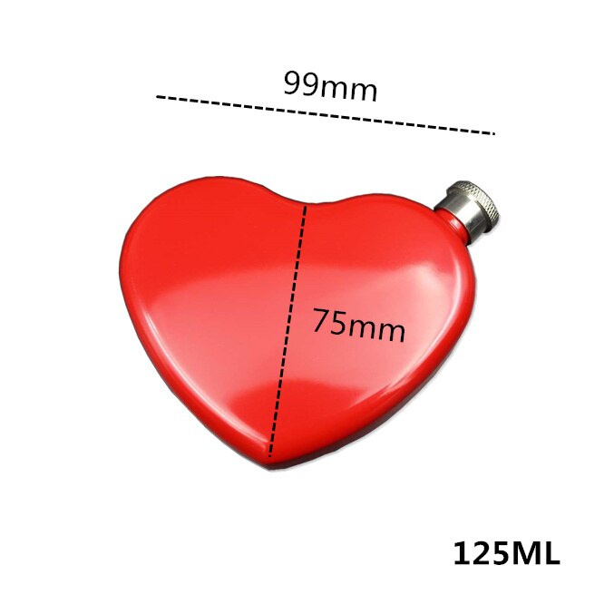 5pcs Heart shape Hip Flask stainless steel portable flask 4.4oz wine pot High flagon 125ml nice for women