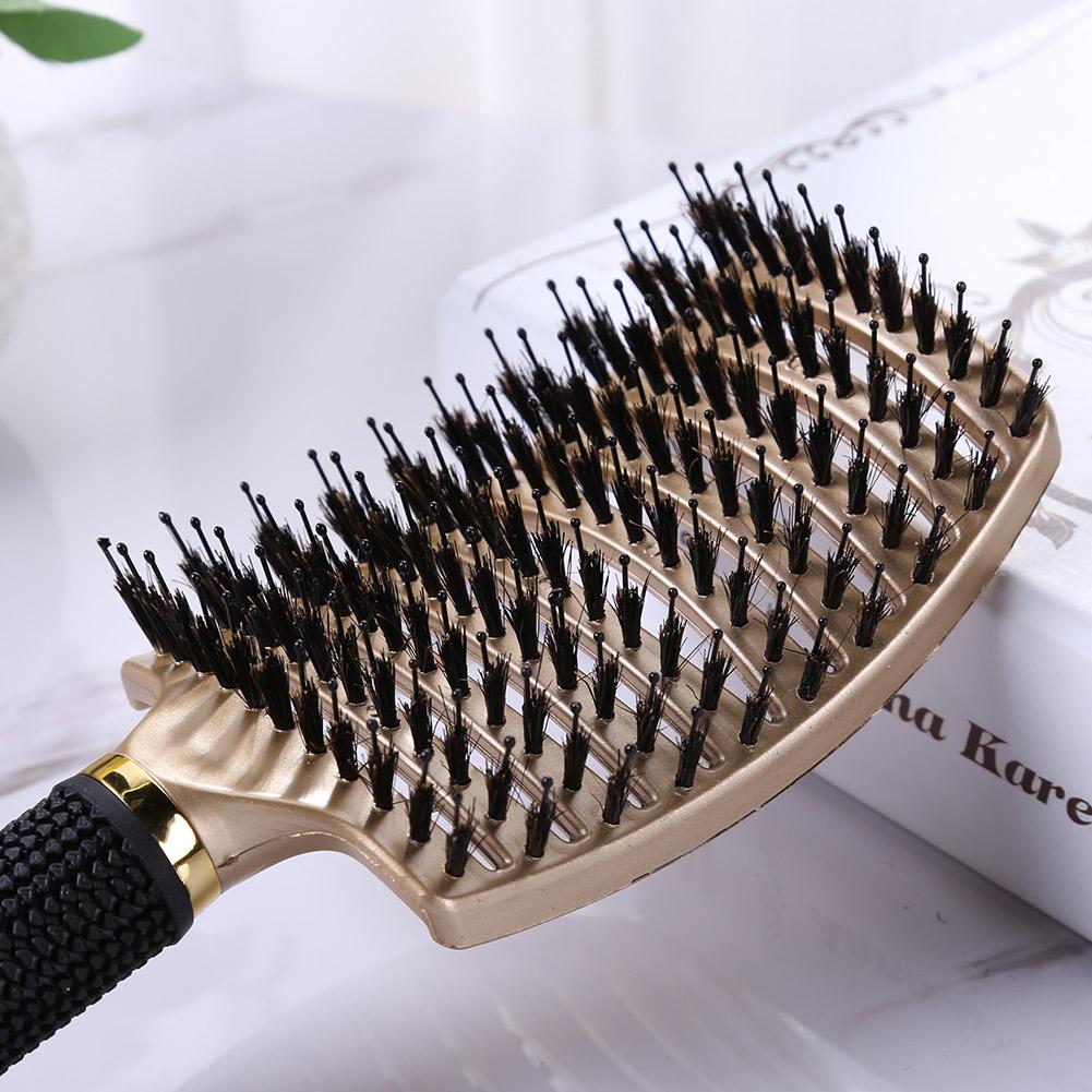 Meisjes Haar Hoofdhuid Massage Kam Haarborstel Varkenshaar Nylon Vrouwen Nat Krullend Ontwarren Haar Borstel Voor Salon Kappers Styling Tools